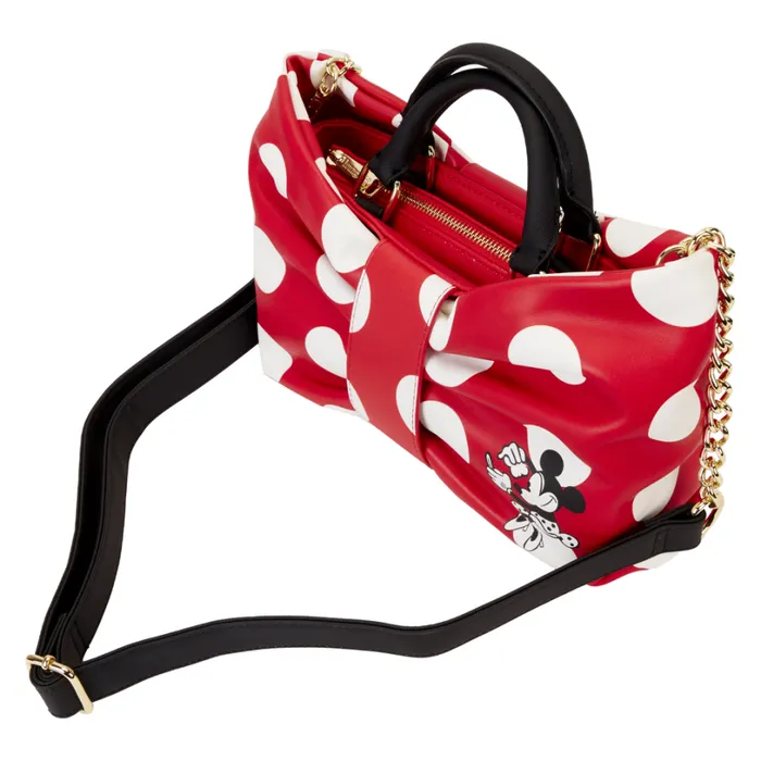 Minnie Mouse Rocks The Dots Classic Bow Figural Crossbody Bag Unisex Loungefly Bags and Wallets Minnie Mouse Rocks The Dots Classic Bow Figural Crossbody Bag Unisex Loungefly Bags and Wallets