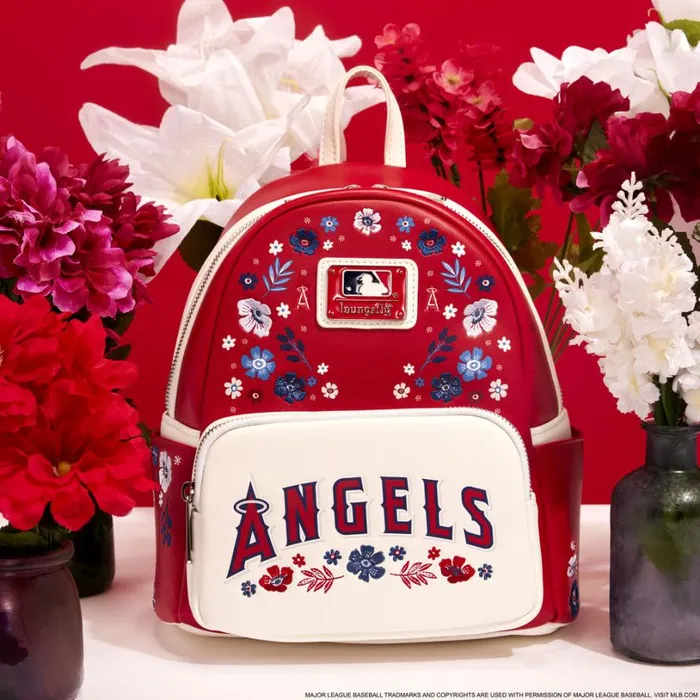MLB Los Angeles Angels Floral Mini Backpack Unisex Loungefly Backpacks MLB Los Angeles Angels Floral Mini Backpack Unisex Loungefly Backpacks