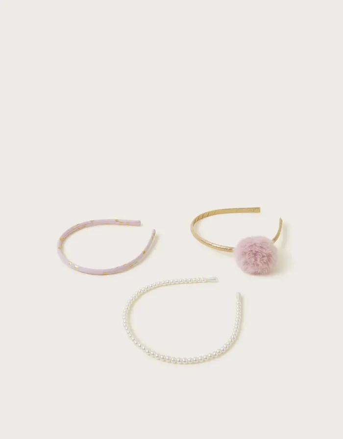 Monsoon 3Pack Pretty Pearl Headbands Children Girls039 Hair Accessories