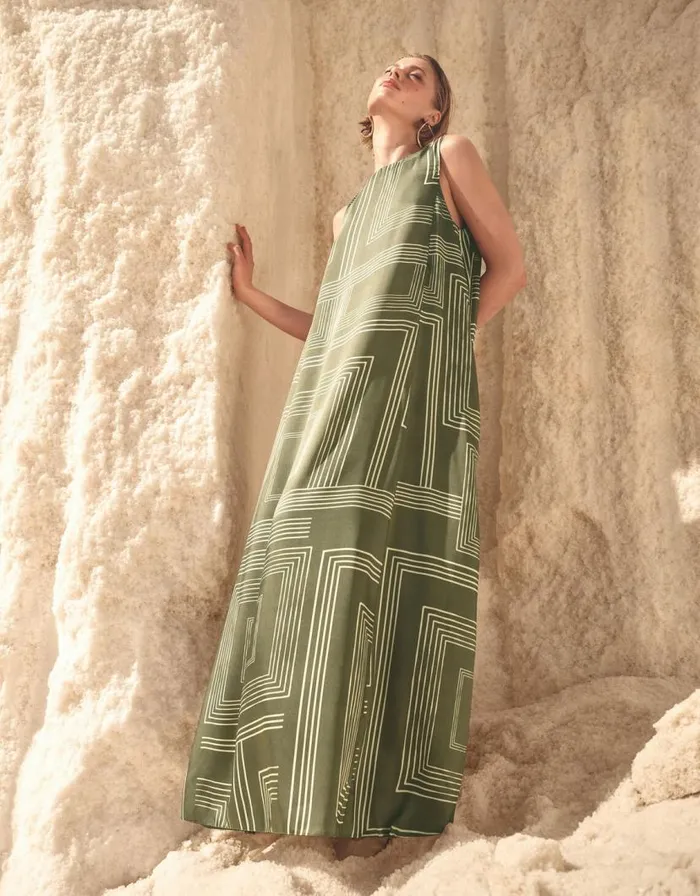 Monsoon Anica Maxi Dress Green Women Maxi Dresses