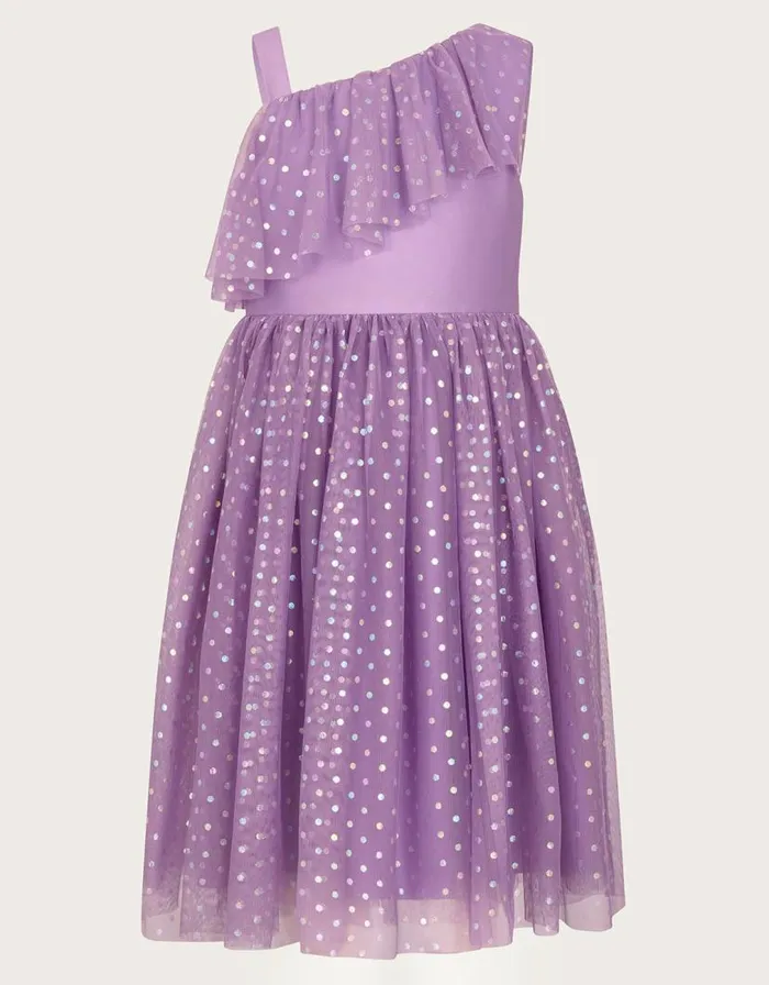Monsoon Asymmetrical Polka Dot Dress Purple Children Dresses Monsoon Asymmetrical Polka Dot Dress Purple Children Dresses