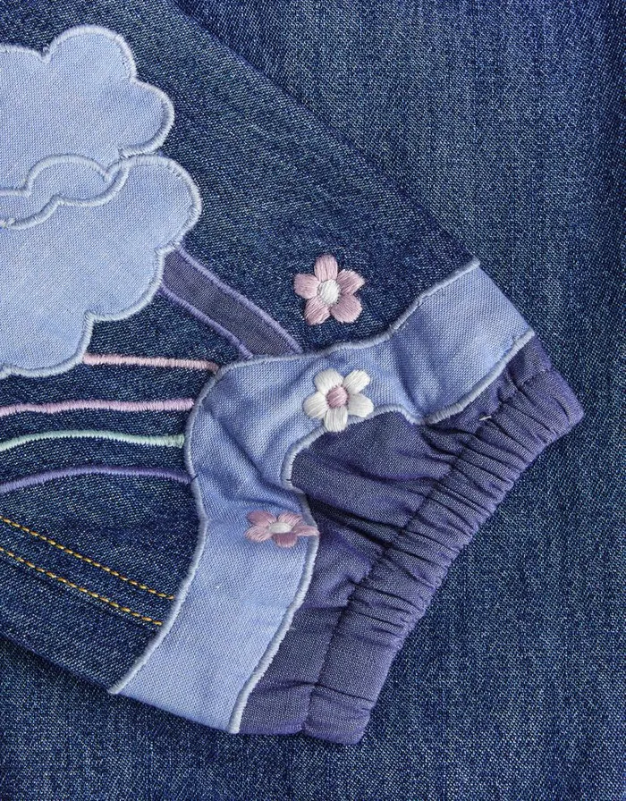 Monsoon Baby Rainbow Applique Jeans Blue Children Outfits and Rompers Monsoon Baby Rainbow Applique Jeans Blue Children Outfits and Rompers