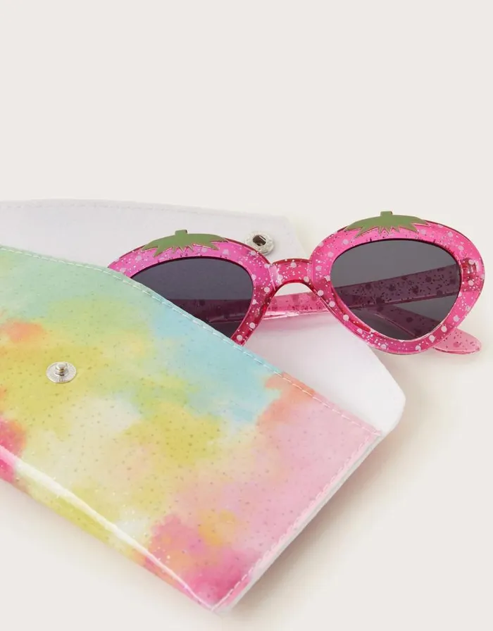 Monsoon Baby Strawberry Sunglasses With Case Children Hats and Sunglasses