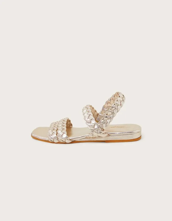 Monsoon Braided Leather Wedge Sandals Gold Women Sandals Monsoon Braided Leather Wedge Sandals Gold Women Sandals