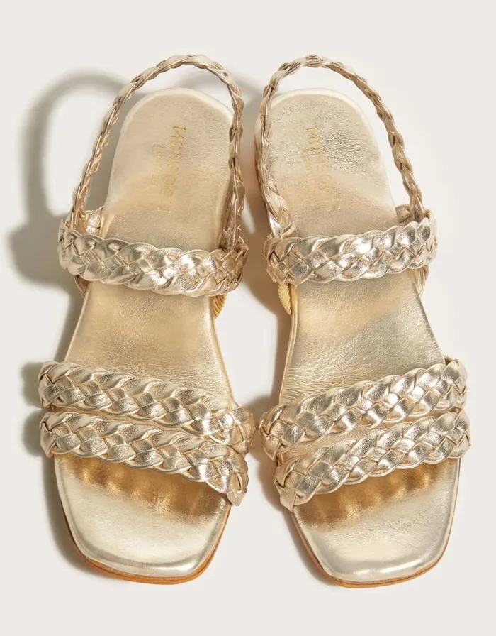 Monsoon Braided Leather Wedge Sandals Gold Women Sandals Monsoon Braided Leather Wedge Sandals Gold Women Sandals