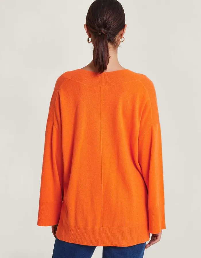 Monsoon Coni Cashmere Jumper Orange Women Knitwear Monsoon Coni Cashmere Jumper Orange Women Knitwear