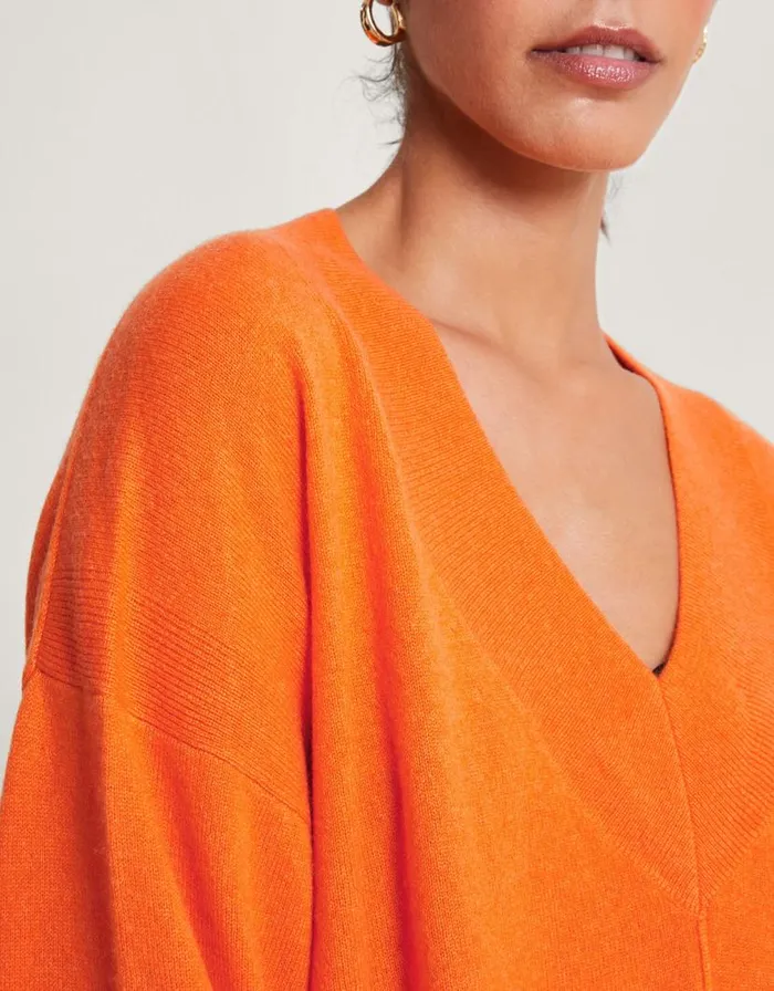 Monsoon Coni Cashmere Jumper Orange Women Knitwear Monsoon Coni Cashmere Jumper Orange Women Knitwear