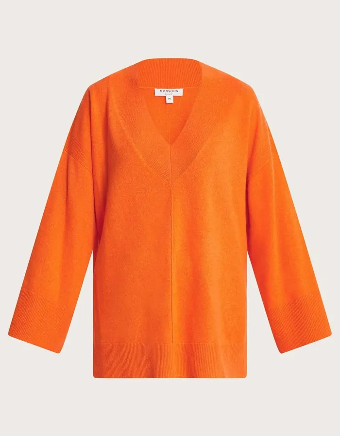 Monsoon Coni Cashmere Jumper Orange Women Knitwear Monsoon Coni Cashmere Jumper Orange Women Knitwear