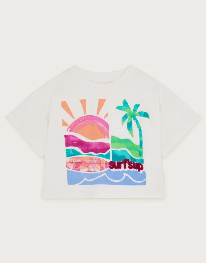 Monsoon Cropped Surf039s Up TShirt White Children Tops and Tshirts Monsoon Cropped Surf039s Up TShirt White Children Tops and Tshirts