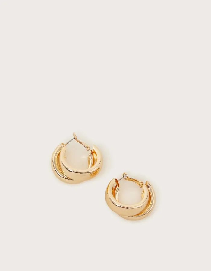 Monsoon Crossover Hoop Earrings Women Jewellery and Hair