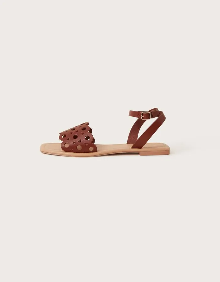 Monsoon Cutwork Leather Sandals Tan Women Sandals Monsoon Cutwork Leather Sandals Tan Women Sandals