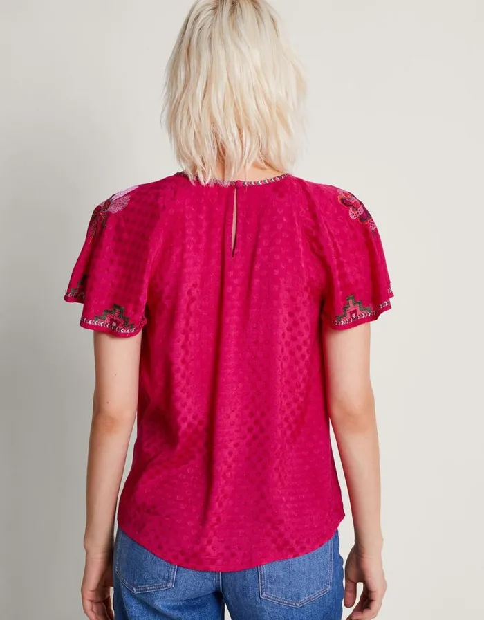 Monsoon Everly Embroidered Blouse Pink Women Tops and Blouses Monsoon Everly Embroidered Blouse Pink Women Tops and Blouses