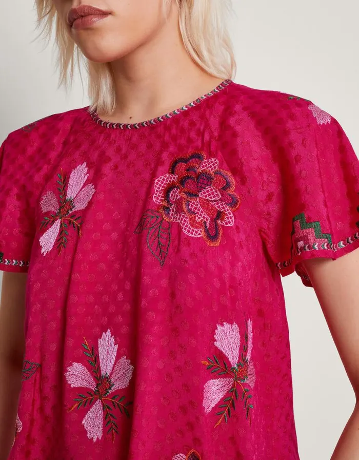 Monsoon Everly Embroidered Blouse Pink Women Tops and Blouses Monsoon Everly Embroidered Blouse Pink Women Tops and Blouses