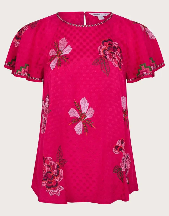 Monsoon Everly Embroidered Blouse Pink Women Tops and Blouses Monsoon Everly Embroidered Blouse Pink Women Tops and Blouses