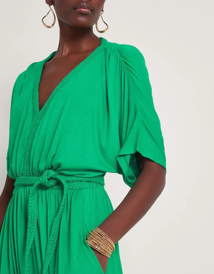 Monsoon Everly Jersey Dress Green Women Beachwear and Swimwear Monsoon Everly Jersey Dress Green Women Beachwear and Swimwear
