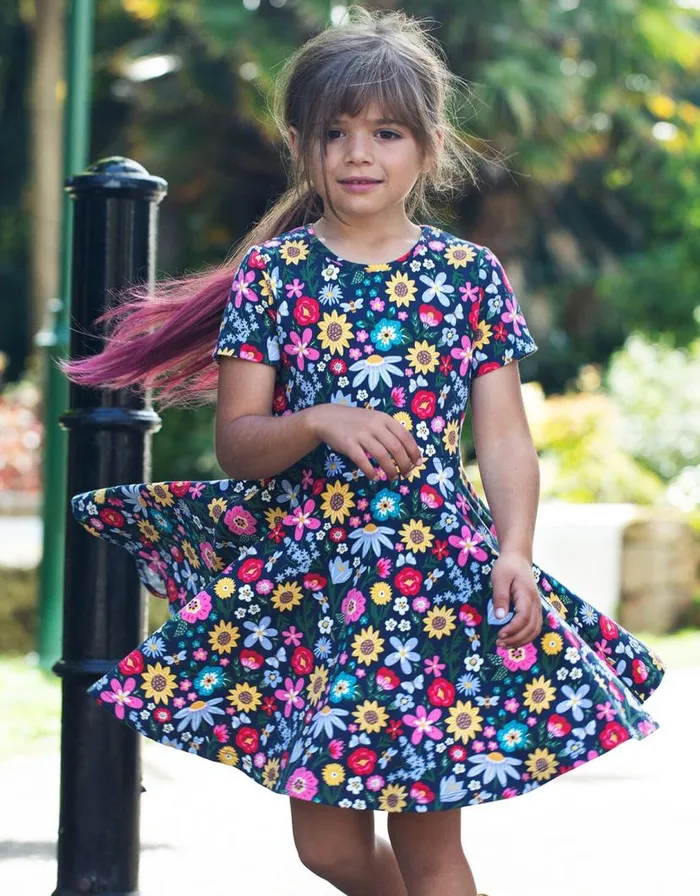 Monsoon Frugi Spring Skater Dress Blue Children Dresses Monsoon Frugi Spring Skater Dress Blue Children Dresses