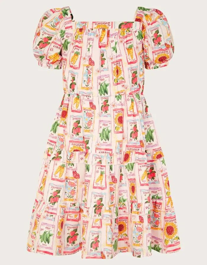 Monsoon Garden Print Dress Pink Children Dresses