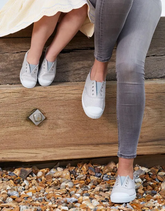 Monsoon Hampton Canvas Plum Plimsolls Silver Children Girls039 Shoes and Sandals Monsoon Hampton Canvas Plum Plimsolls Silver Children Girls039 Shoes and Sandals
