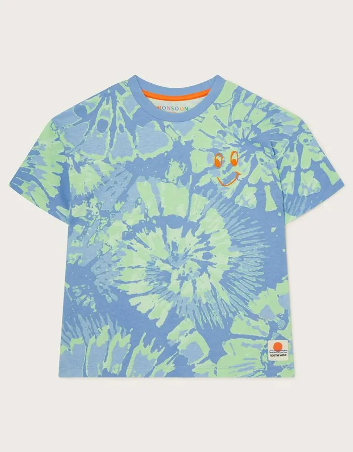 Monsoon Happy Oversized Tie Dye TShirt Multi Children Casualwear Collection