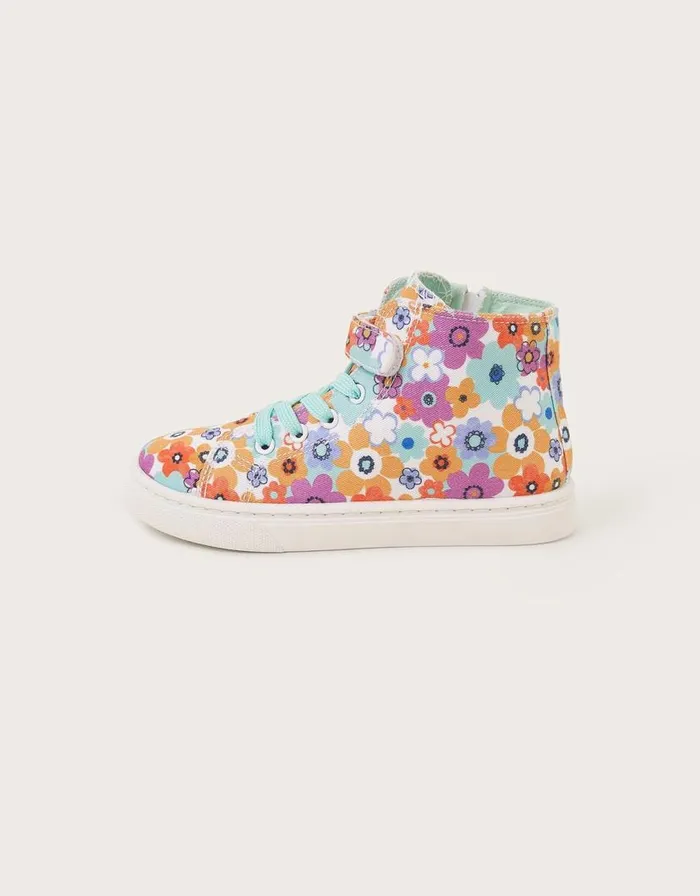 Monsoon HighTop Floral Trainers Multi Children Casualwear Collection Monsoon HighTop Floral Trainers Multi Children Casualwear Collection
