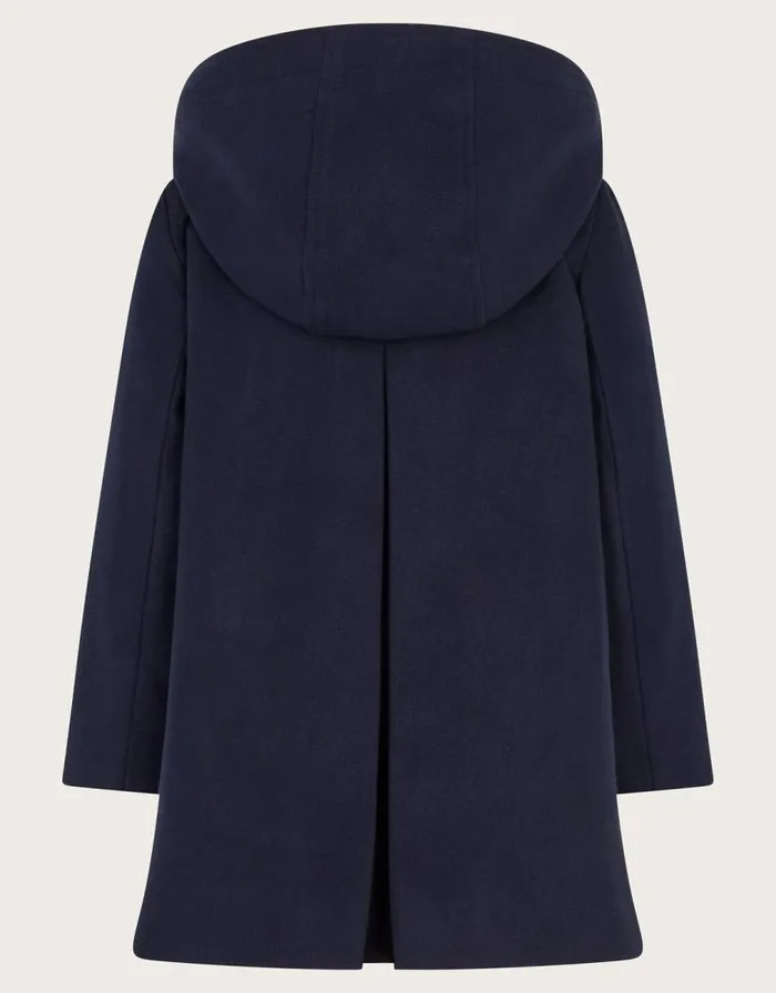 Monsoon Hooded Round Collar Coat Blue Children Coats and Jackets Monsoon Hooded Round Collar Coat Blue Children Coats and Jackets