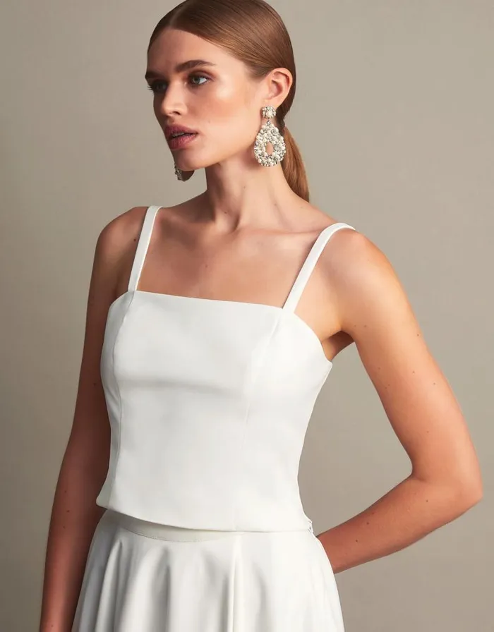 Monsoon Isla Bustier Bridal Top Ivory Women Tops and Blouses Monsoon Isla Bustier Bridal Top Ivory Women Tops and Blouses