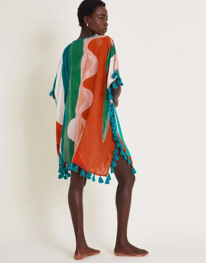 Monsoon Ivy Abstract Print Kaftan Dress Brown Women Beachwear and Swimwear Monsoon Ivy Abstract Print Kaftan Dress Brown Women Beachwear and Swimwear
