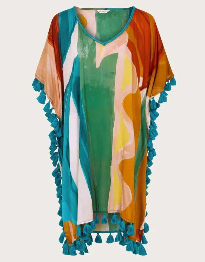 Monsoon Ivy Abstract Print Kaftan Dress Brown Women Beachwear and Swimwear Monsoon Ivy Abstract Print Kaftan Dress Brown Women Beachwear and Swimwear