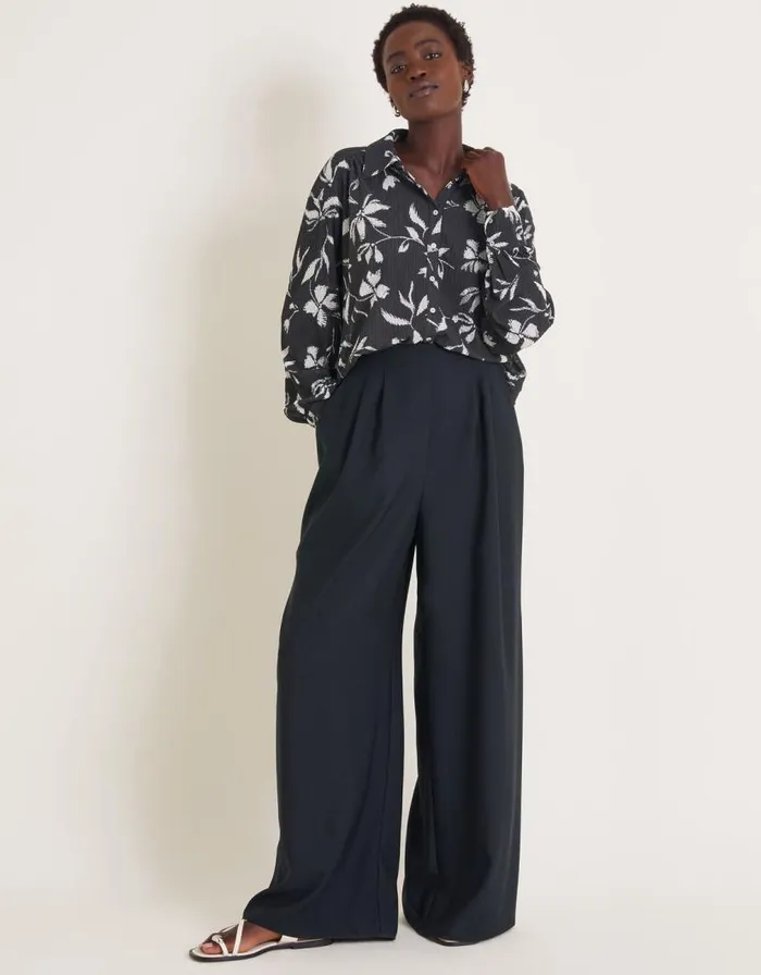 Monsoon Kiah Printed Jersey Shirt Black Women Tops and Blouses Monsoon Kiah Printed Jersey Shirt Black Women Tops and Blouses