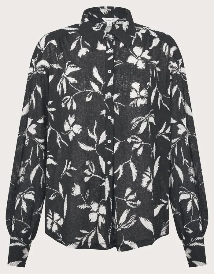 Monsoon Kiah Printed Jersey Shirt Black Women Tops and Blouses Monsoon Kiah Printed Jersey Shirt Black Women Tops and Blouses