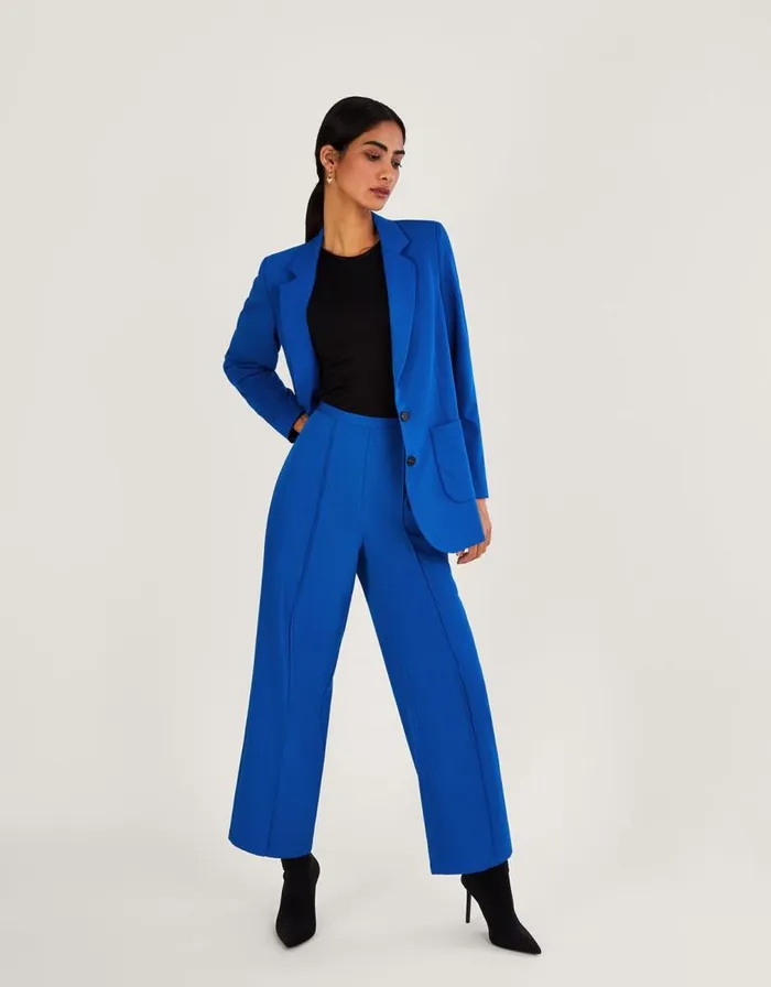 Monsoon Lauren Wide Leg Trousers Blue Women Trousers and Jeans Monsoon Lauren Wide Leg Trousers Blue Women Trousers and Jeans