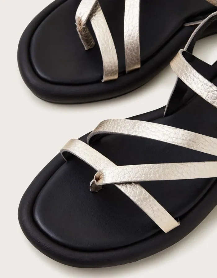 Monsoon Leather Metallic Strappy Sandals Gold Women Sandals Monsoon Leather Metallic Strappy Sandals Gold Women Sandals