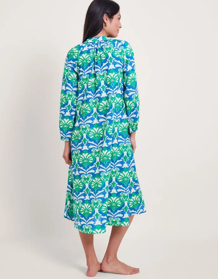 Monsoon Leona Midi Dress Green Women Midi Dresses Monsoon Leona Midi Dress Green Women Midi Dresses