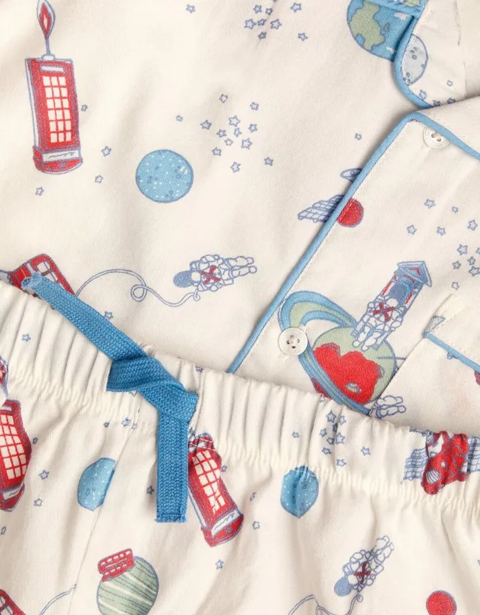 Monsoon London Space Pyjama Set White Children Pyjamas Dressing Gowns and Slippers Monsoon London Space Pyjama Set White Children Pyjamas Dressing Gowns and Slippers