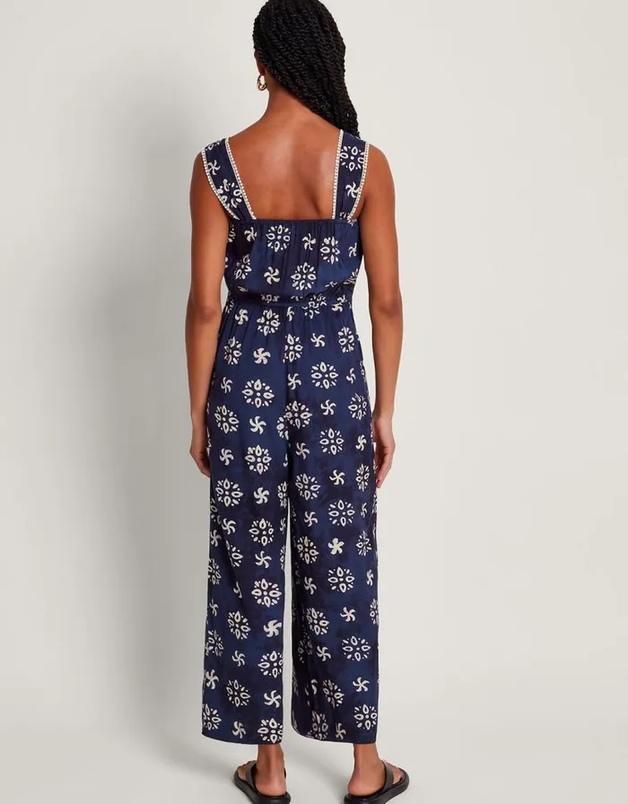 Monsoon Loreta Batik Print Jumpsuit Blue Women Beachwear and Swimwear Monsoon Loreta Batik Print Jumpsuit Blue Women Beachwear and Swimwear