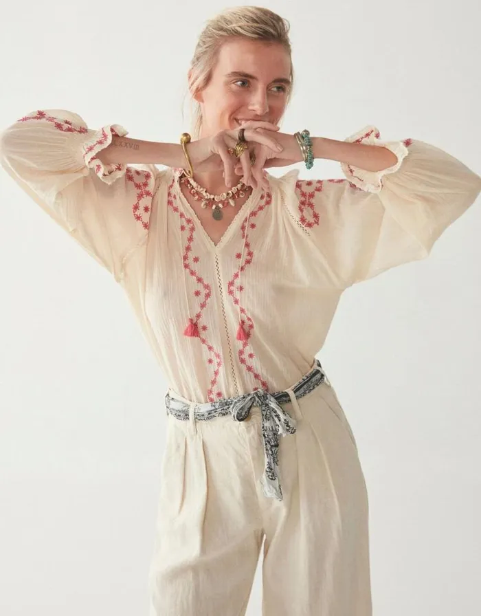 Monsoon Maison Hotel Tie Neck Blouse Ivory Women Tops and Blouses Monsoon Maison Hotel Tie Neck Blouse Ivory Women Tops and Blouses
