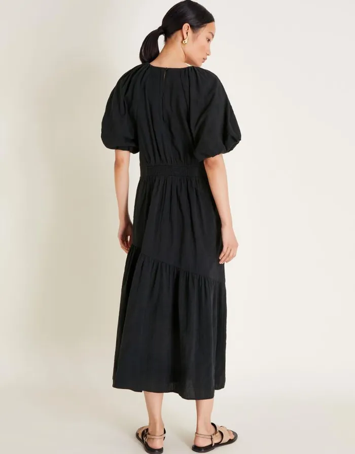 Monsoon Margot Tea Dress Black Women Midi Dresses Monsoon Margot Tea Dress Black Women Midi Dresses