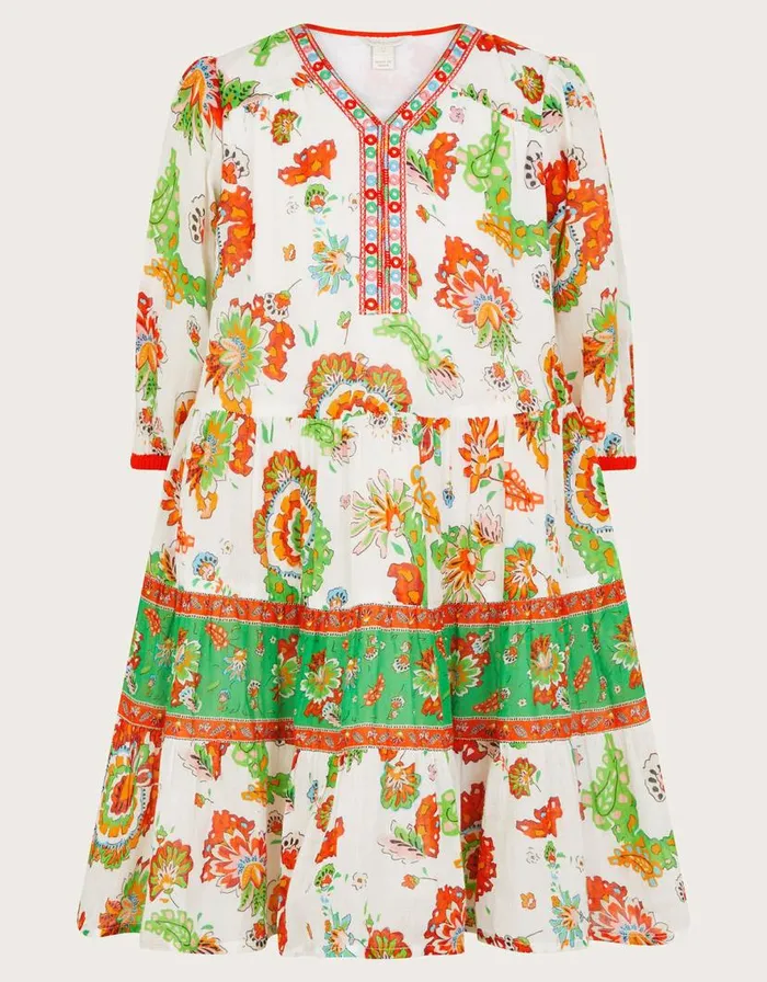 Monsoon MINI ME Border Kaftan Dress Ivory Children Beachwear and Swimwear