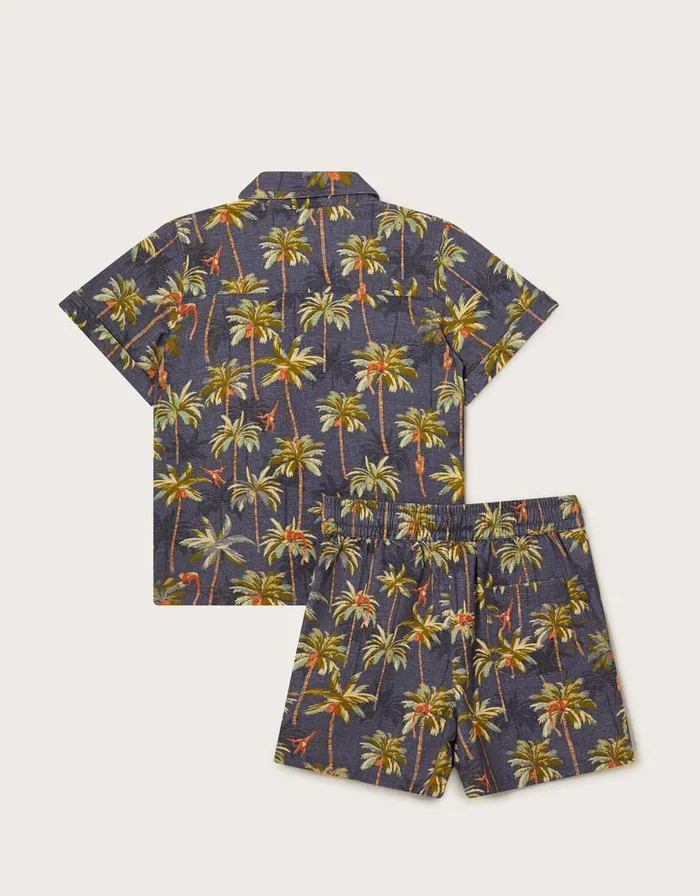 Monsoon Monkey Print Shirt And Shorts Set Blue Children Suits and Sets Monsoon Monkey Print Shirt And Shorts Set Blue Children Suits and Sets