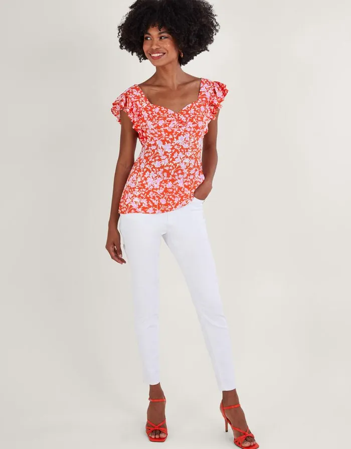 Monsoon Myra Tank Top In Sustainable Viscose Red Women Tops and Blouses Monsoon Myra Tank Top In Sustainable Viscose Red Women Tops and Blouses