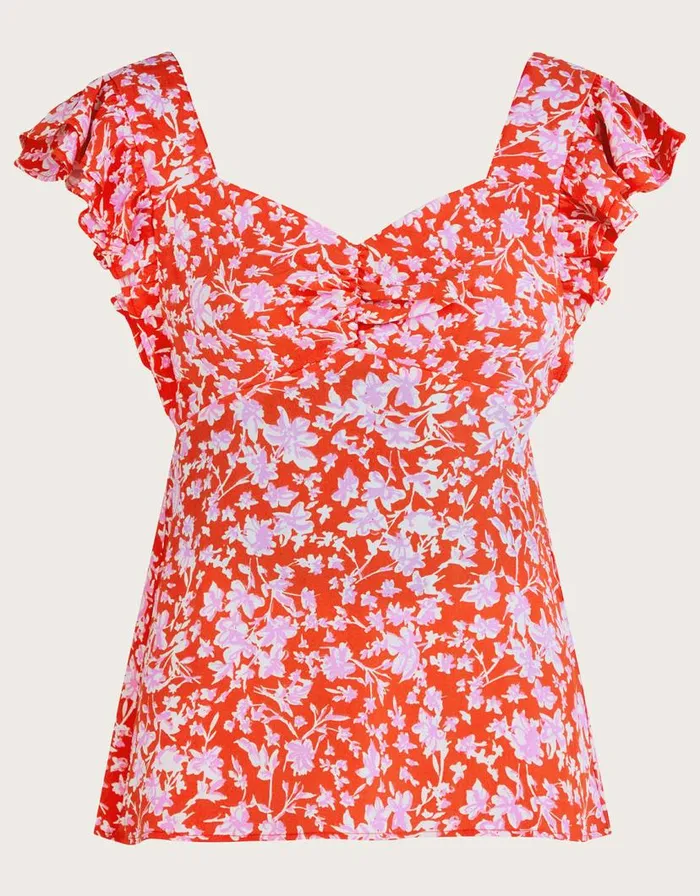 Monsoon Myra Tank Top In Sustainable Viscose Red Women Tops and Blouses Monsoon Myra Tank Top In Sustainable Viscose Red Women Tops and Blouses