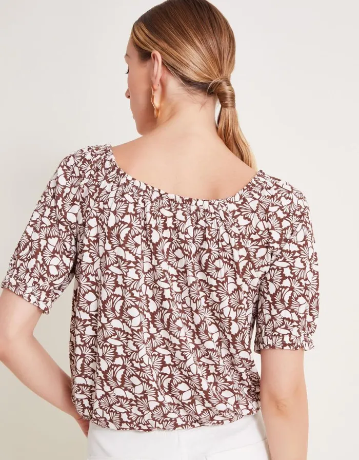 Monsoon Natalia Print Jersey Top Brown Women Tops and Blouses Monsoon Natalia Print Jersey Top Brown Women Tops and Blouses