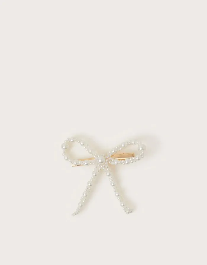 Monsoon Pearl Bow Hair Clip Children Girls039 Hair Accessories