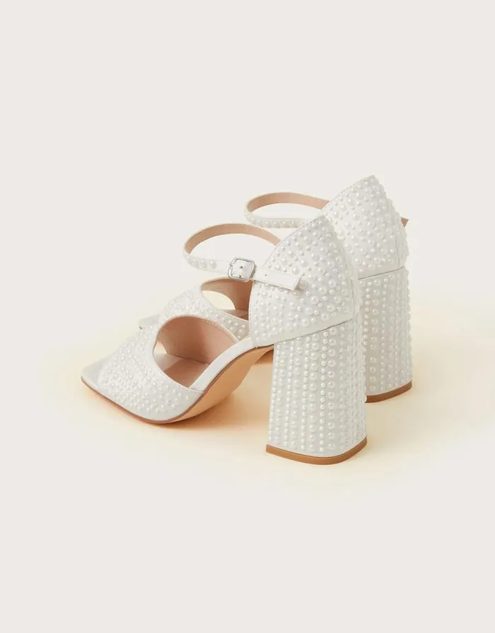 Monsoon Pearl Bridal Heel Sandals Ivory Women Wedding Shoes Monsoon Pearl Bridal Heel Sandals Ivory Women Wedding Shoes