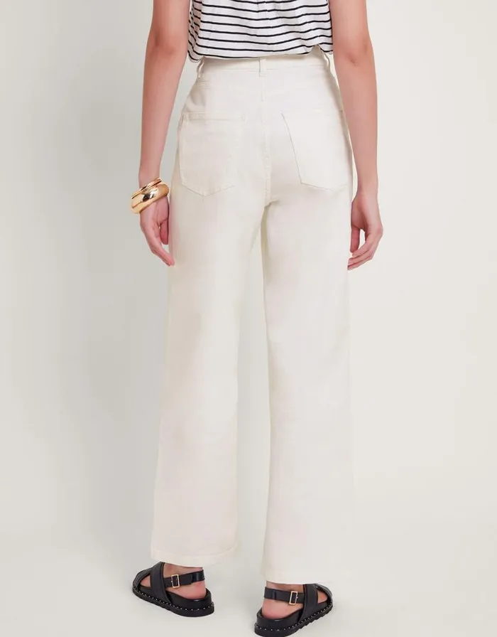 Monsoon Ruby Wide Leg Jeans Natural Women Trousers and Jeans Monsoon Ruby Wide Leg Jeans Natural Women Trousers and Jeans