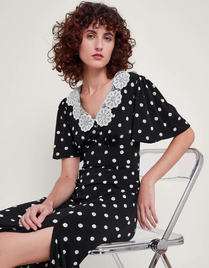 Monsoon Sally Spot Maxi Dress Black Women Maxi Dresses Monsoon Sally Spot Maxi Dress Black Women Maxi Dresses