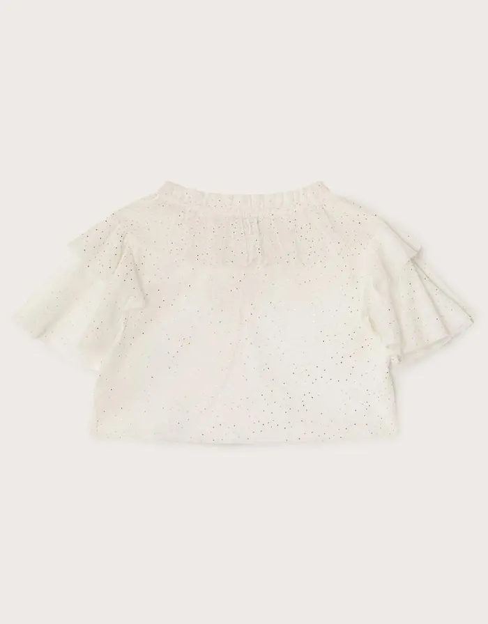 Monsoon Saskia Short Tulle Cape Natural Children Partywear Monsoon Saskia Short Tulle Cape Natural Children Partywear