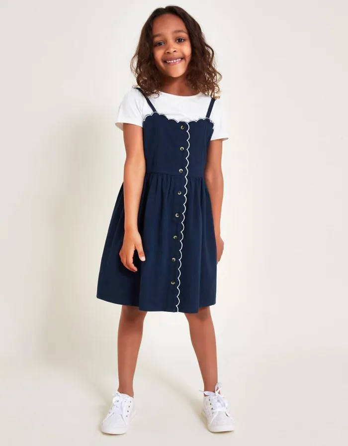 Monsoon Scallop Dress And Top Set Blue Children Dresses