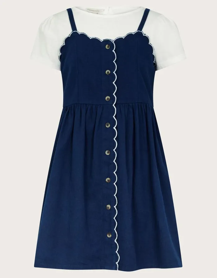 Monsoon Scallop Dress And Top Set Blue Children Dresses Monsoon Scallop Dress And Top Set Blue Children Dresses