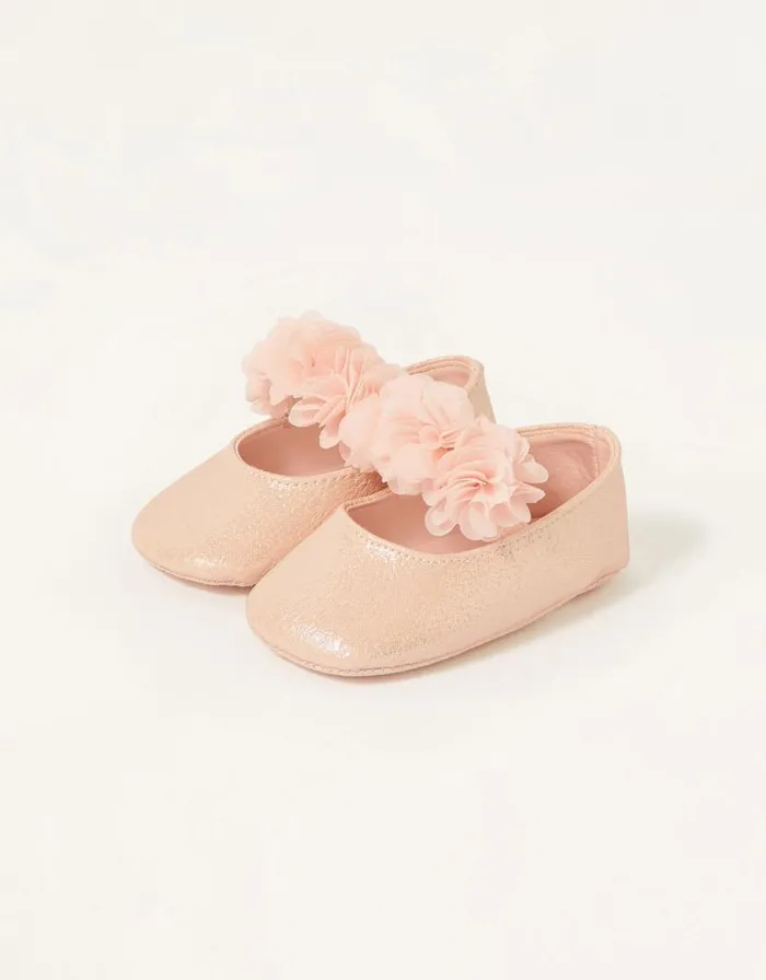 Monsoon Textured Corsage Booties Pink Children Partywear